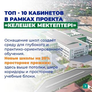 🏫 По поручению Главы государства в стране активно реализуется национальный проект «Келешек мектептері». Все учебные кабинеты оснащены новейшими технологиями – интерактивными досками и компьютерами, что способствует внедрению инновационных методов обучения и повышению качества образовательного процесса #келешекмектептері